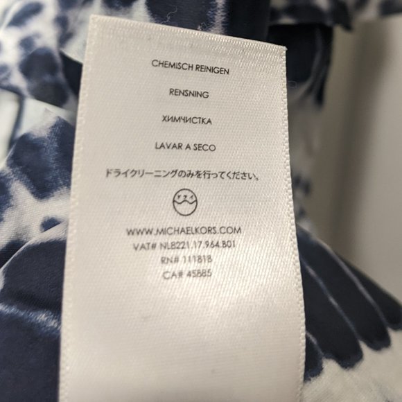 Michael Kors Blue and White Tiered Tie Dye Dress - Picture 4 of 4